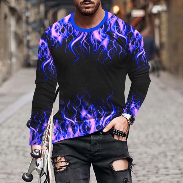 Blusas y camisas de manga larga y cuello redondo. Nueva camiseta deportiva informal de manga larga para hombre. Blusas de manga larga y cuello redondo. Camisas. Blusa para hombre.