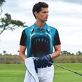 thumbnail image 3 of Uemuo Open-Mouthed Shark for Men’s Golf Shirt – Premium Pique Cotton Polo, Soft & Breathable Casual Short Sleeve Shirt, Comfortable Activewear for Sports & Leisure-Small, 3 of 6