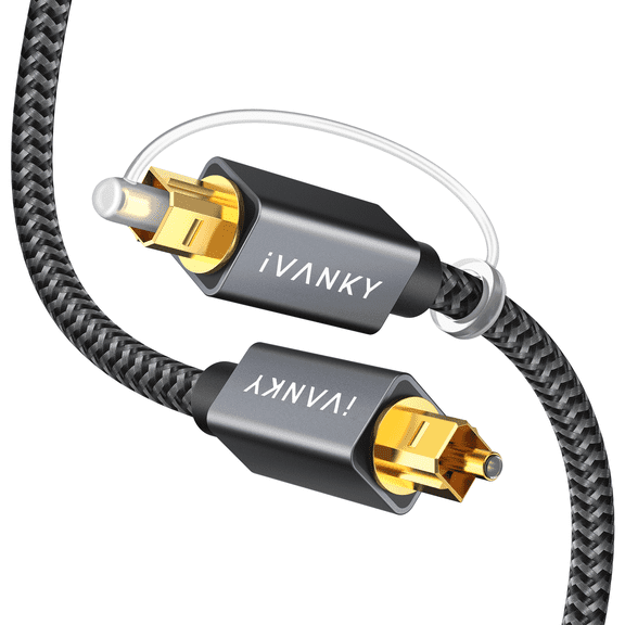 10ft Optical Audio Cable Long Digital Audio Optical Cable for Soundbar, TV, Home Cinema, Xbox/PS4, Sonos, Toslink Fiber Optic S/PDIF Digital Audio
