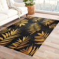 thumbnail image 1 of Washable Rugs 3x5 Palm Leaf Rug & Home Decor - Front Door Mat Indoor Entrance, Tropical Rugs for Entryway, Non Slip Soft Low Pile Small Area Rug, Black and Gold Carpet & Room Decorations X-&589, 1 of 1