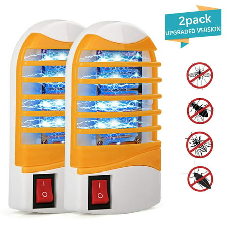 2 PKS [2018 NEW UPGRADED] LIGHTSMAX -Bug Zapper, Upgraded Mosquitoes Killer, Indoor Mosquito Zapper Bug Light, Plug-in Electronic Insect Gnat Flying bugs Killer Trap, for Bedroom Home