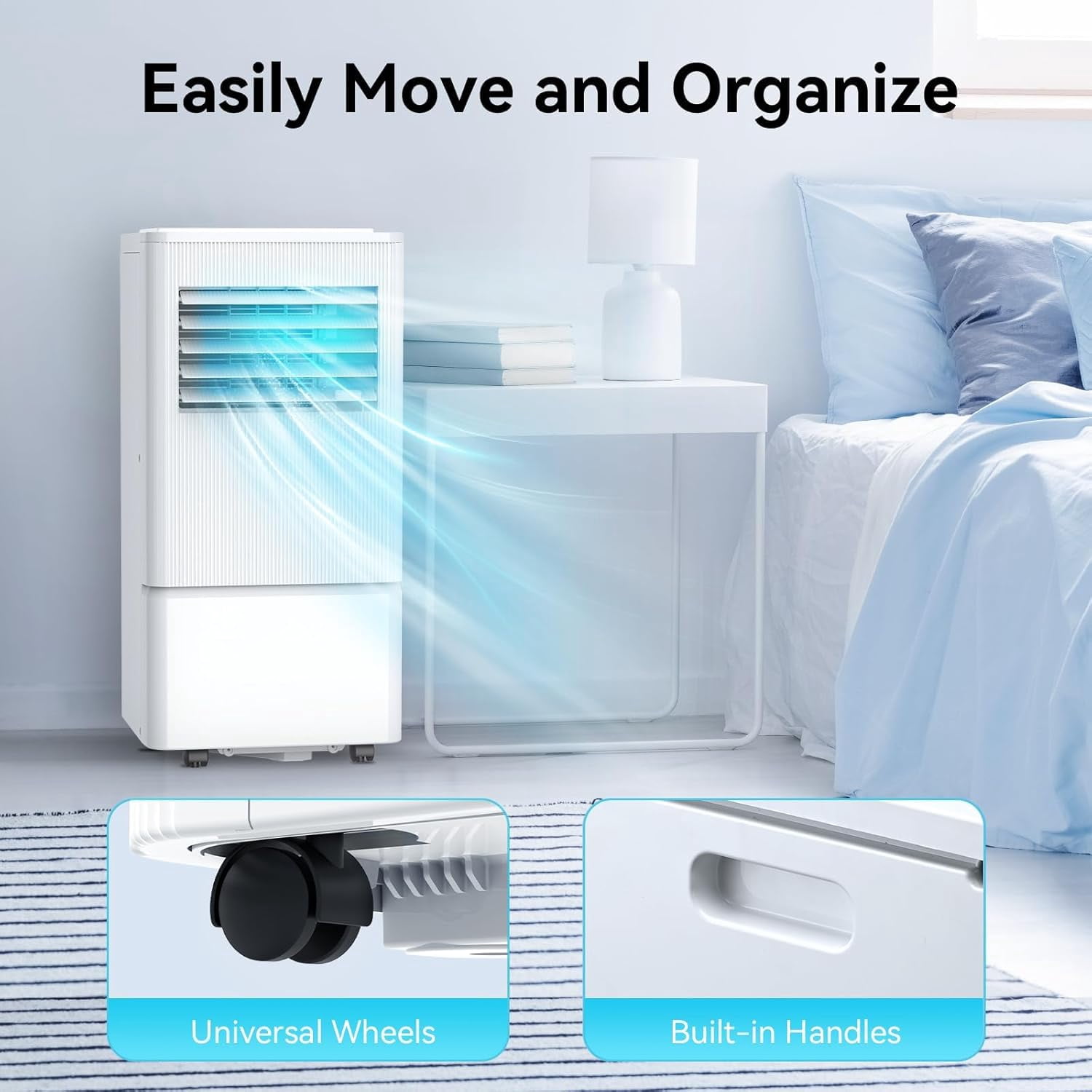 Air Choice 10000 BTU Portable Air Conditioner for Room Up to 450 Sq.Ft, Remote Control, 24H Timer, Air Cooling Unit 3-in-1 as Cooler Dehumidifier Fan, Window Kit Included