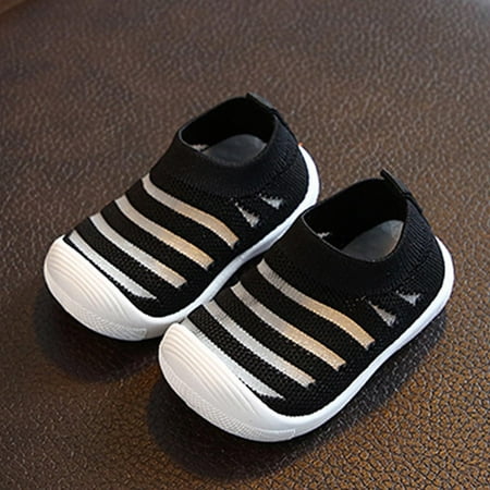 

Cathalem Little Kid Shoes Summer And Autumn Cute Girls Flying Woven Mesh Breathable Flat Solid Color Slip 7 Year Old Girl Shoes Black 18