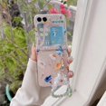 thumbnail image 1 of Clear Case for Samsung Galaxy Z Flip 5 with Wrist Strap, Fashion Flower Case Galaxy Z Flip 5, Hard PC Shockproof Case Galaxy Z Flip 5 5G, 1 of 5