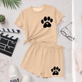 thumbnail image 5 of Cethrio Girls Summer Outfit Sets, Casual Short Sleeve Crew Neck Printed Kids' 2 Piece Sets Beige Size 14-16, 5 of 7