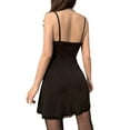 thumbnail image 5 of Blotona Women Lace Patchwork Cami Dress Aesthetic Print Sexy See Through Skinny Slim Fit Sleeveless V Neck Backless Tie Up Dress, 5 of 9
