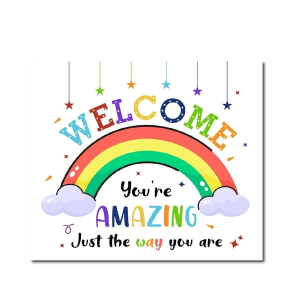 Welcome to Our Classroom Sign Poster,Chalkboard Themed Classroom Wall Decor for Classroom Nursery,Back to School Front Door Wall Decor