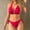 *Red, variant on Women's Halter V Neck Bikini Set, 2-Piece Swimsuit with Side Tie Bottom, Triangle Bathing Suit for Beach and Pool Army Green,Women's Plus S