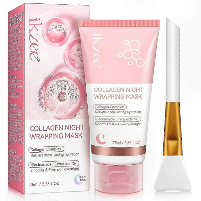 Overnight Collagen Face Mask for Hydration and Elasticity, Peel-Off Treatment to Reduce Sagging and Dullness