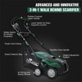 thumbnail image 2 of Garden Scarifier, 2-in-1 16INCH Dethatcher Scarifier,15 Amp Electric Lawn Dethatcher,Removable Collection Bag extra large 58QT, 2 of 12