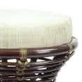 thumbnail image 6 of Milan Handmade Natural Rattan Wicker Ottoman Stool Vanity Bedroom Fully Assembled, Dark Brown, 6 of 7