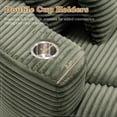 thumbnail image 5 of Muumblus 55" Indoor Round Chaise Lounge with Cup Holders, Oversized Boneless Accent Barrel Chair, Green Corduroy, 5 of 10