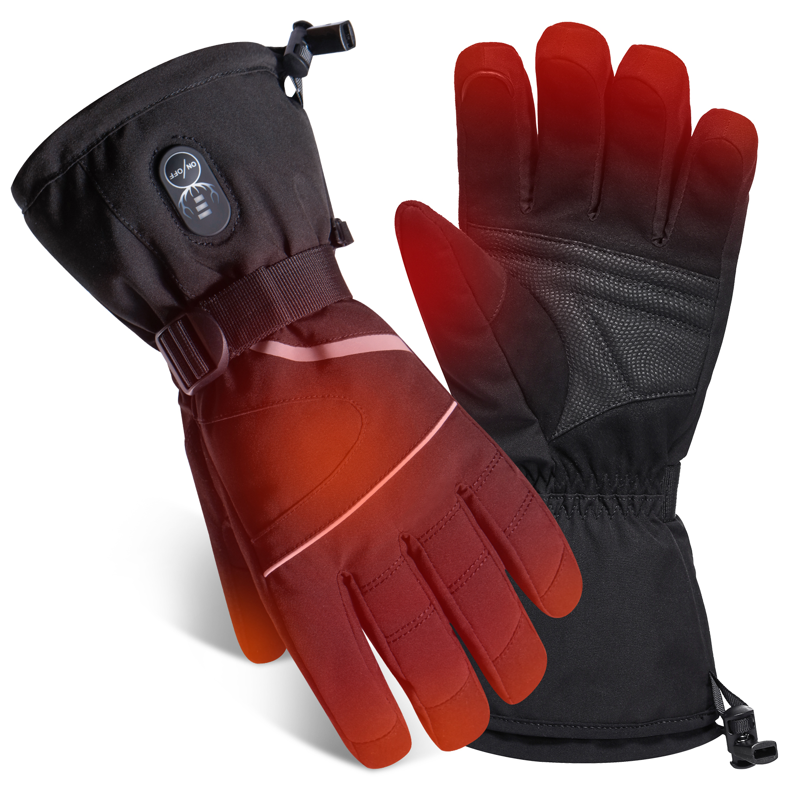 SAVIOR HEAT Heated Gloves for Men Women, Rechargeable Electric Heated Gloves, Heated Skiing Gloves and Snowboarding Gloves