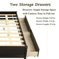 thumbnail image 3 of Full Platform Bed Frame with Twin Size Trundle, Full Size Stroage Bed with 2 Drawers and Slats Support, Solid Pine Wood Bed Frame for Bedroom, No Box Spring Required, Espresso, 3 of 7