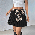 thumbnail image 4 of Parfaitlady Pleated Skirts for Women High Waisted Tennis Skirt Athletic Skorts with Pockets Black Leopard Pattern L, 4 of 7