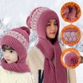 thumbnail image 4 of Winter Beanie Hat Women Slouchy Knit Warm Wool Scarf Integrated Pullover Cute Parent Child Knitted Cap, 4 of 7