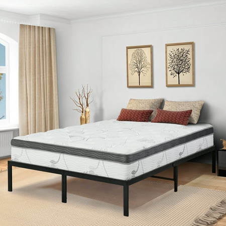 GranRest 14 Inch Innovative Metal Platform Bed Frame,