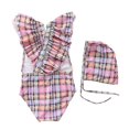 thumbnail image 1 of 2-8y Girls Swimwear One Piece Children's Swimsuit With Hat R, 1 of 5