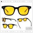 thumbnail image 2 of Mens Hipster Vintage Classic Horn Rim Hustler Plastic Sunglasses Black - Orange, 2 of 8