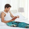thumbnail image 5 of Gukieu Realistic Ocean Shark Print Men's Home Trousers, Elastic Drawstring Home Pajamas Clothing Suitable for Adult Men-Medium, 5 of 6