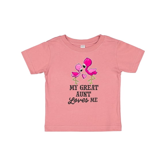Inktastic My Great Aunt Loves me with Two Flamingos Boys or Girls Baby T-Shirt