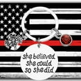 thumbnail image 3 of Firefighter Keychain, She Believed She Could, So She Did Jewelry Gift for Firefighter Wife, Girlfriend, Mom, Daughter - Fireman Wife Jewelry, 3 of 6