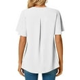 thumbnail image 5 of Admvng Short Sleeve Shirts For Women Casual V-Neck Short Sleeve Cute Solid Summer Loose Blouses Tops S-2XL, 5 of 8
