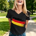 thumbnail image 4 of Women's Football Graphic T-Shirt, Women's V Neck Short Sleeve T Shirt, Casual Letter Print Tee, Fashion Summer Top for Soccer Tournament 2026 Light Gray Size: L, 4 of 6