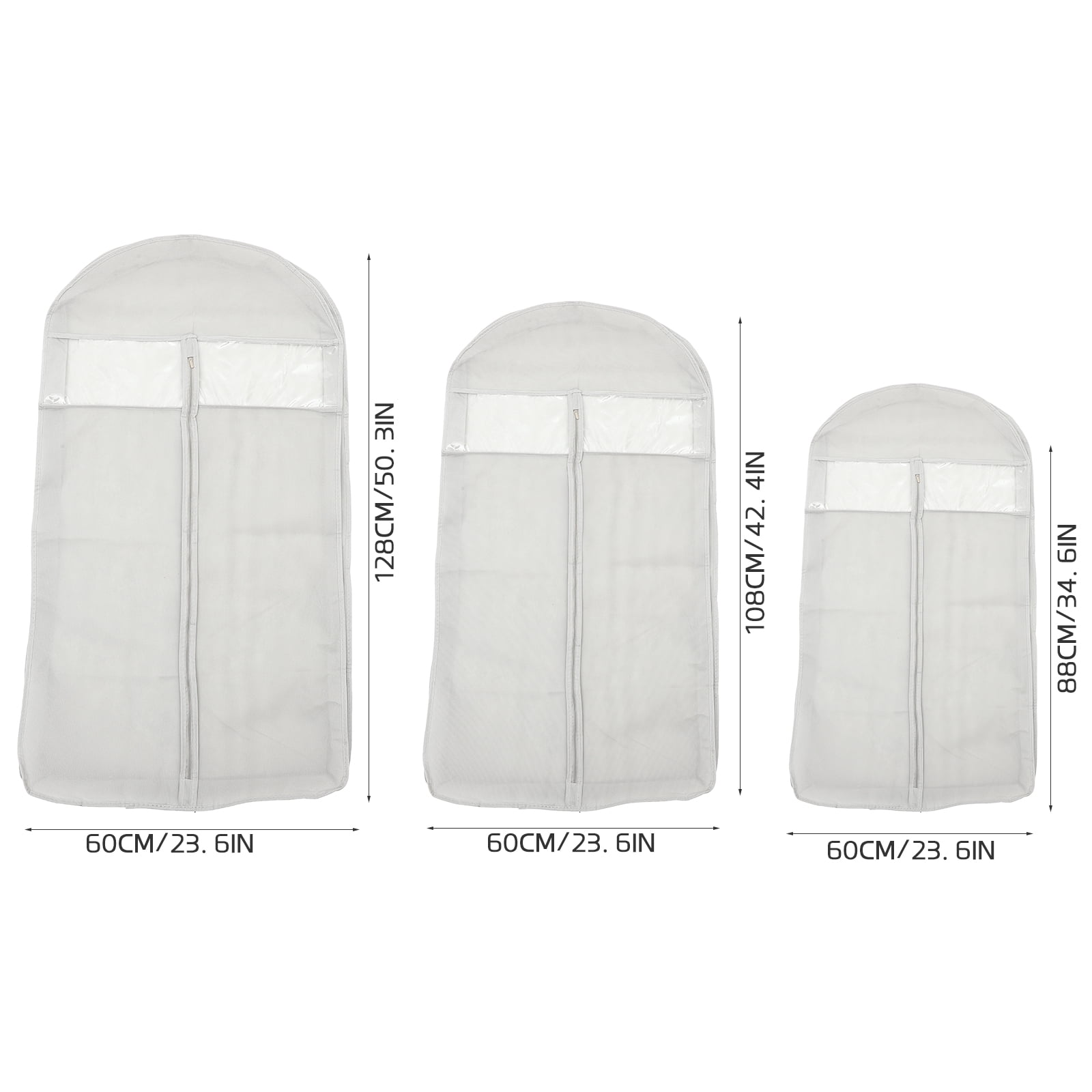 ROMANSENTIAL Garment Bag for Suit Garment Dustproof Bag Simple Design 3Pcs