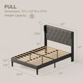 thumbnail image 4 of Noelse 3-Piece Bedroom Furniture Set, Full Size Bed Frame with Upholstered Headboard & 2 Nightstands, Under Bed Storage, Noise-Free, Gray and Black, 4 of 16