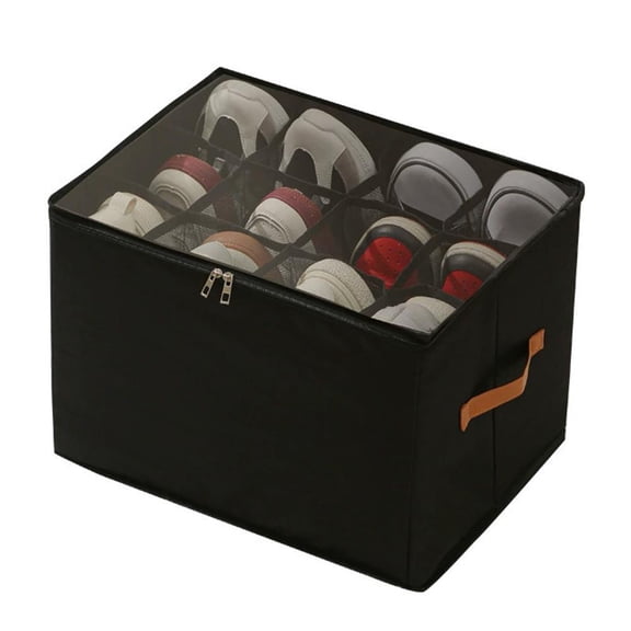 Shoe Organizer for Closet, Large Shoe Box Storage Containers, Foldable Shoes Storage Organizer Box Bin, Space Saving Shoes Holder, 43x32x30cm