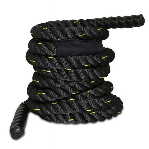 30 ft 1.5" Poly Dacron Battle Rope Workout Strength Exercise Training Rope Black