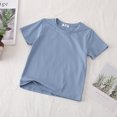 thumbnail image 2 of Girls T Shirts Summer Short Sleeve Sports Soild Classic Tees Top Girls Tops Sky Blue 12-18 Months, 2 of 3