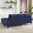 thumbnail image 2 of Tabaray 78" Modern L Shaped Couch, Sectional Couch with Storage Armrests,  Footrest Ottoman, USB Ports,  Sleeper Sofa Modular Couch for Home Sofa Living Room, Apartment, Bedroom Blue, 2 of 9