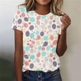 thumbnail image 1 of Haivin Women's Printed Short Sleeved Shirt, Casual Round Neck T-Shirt, Loose and Breathable Fabric, 1 of 5