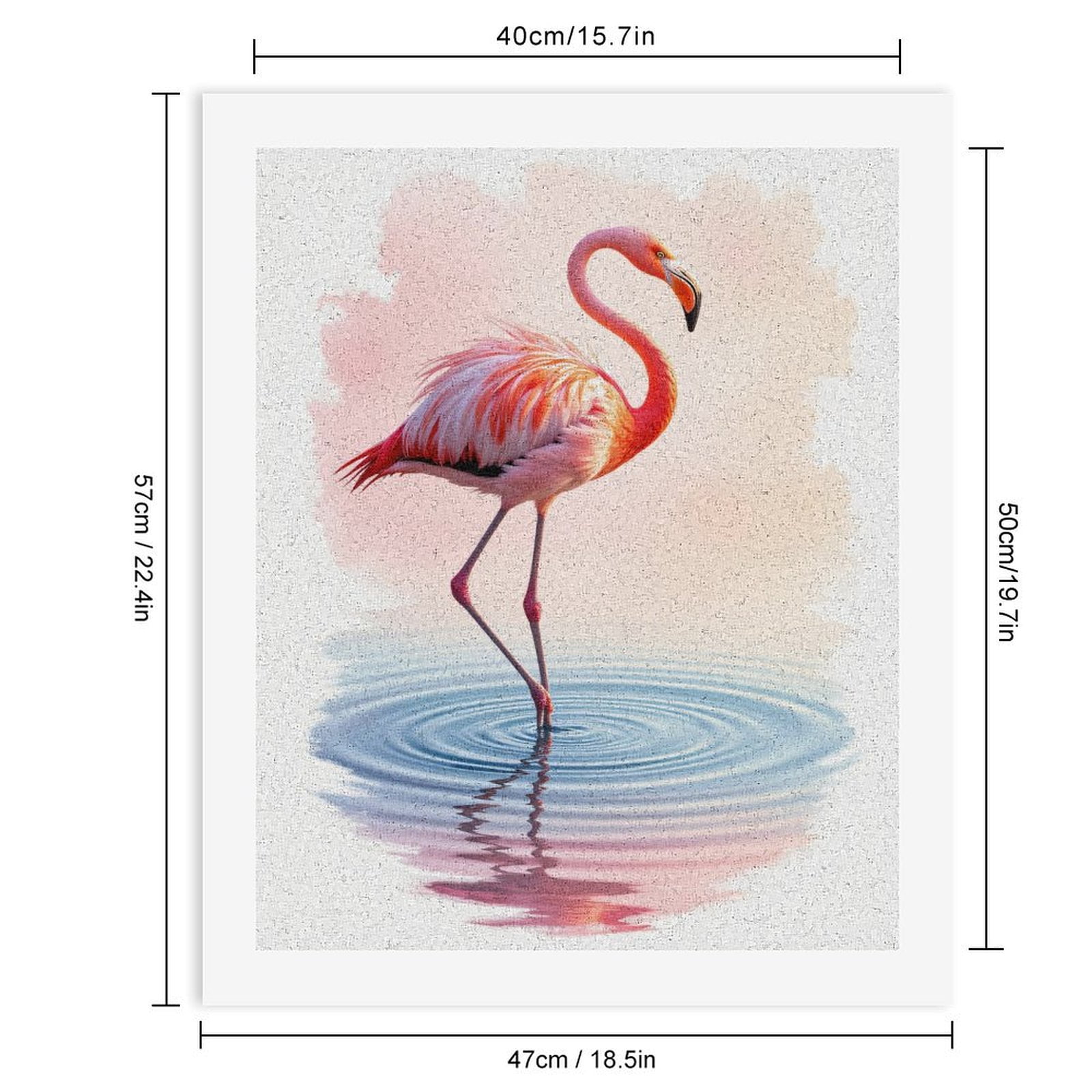 Paint By Numbers Kit for Adults Beginner - DIY Pink Flamingo Ripples Reflection Canvas Painting Kits for Adults, Frameless Paint By Number for Adults for Home Wall Decor 16x20 Inch