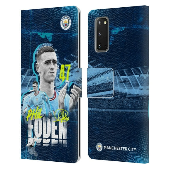 Head Case Designs Officially Licensed Manchester City Man City FC 2022/23 First Team Phil Foden Leather Book Wallet Case Compatible with Samsung Galaxy S20 / S20 5G