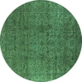 thumbnail image 1 of Ahgly Company Indoor Round Oriental Turquoise Blue Industrial Area Rugs, 7' Round, 1 of 4