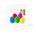 thumbnail image 5 of 3drose, Painted Easter Eggs, Colorful Butterfly, Text Happy Easter on White, 6 Greeting Cards with Envelopes, 5 of 7