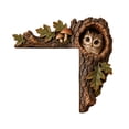 thumbnail image 2 of Diceymbol Chipmunk Tree Hollow Door Topper Woodland Animal Door Frame Decoration, Owl 2D Wooden Corner Sign with Mushrooms for Rustic Home Decor, 2 of 6