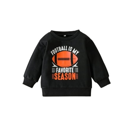 

Bagilaanoe Toddler Baby Boy Casual Sweatshirt Long Sleeve Rugby Letter Print Pullover 6M 12M 18M 24M 3T Kids Loose Tee Tops