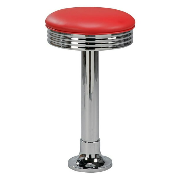 Regal Retro Cafe Bolt Down 26 in. Metal Counter Stool with Upholstered Seat - Walmart.com 