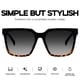 thumbnail image 2 of Gafas de sol mosanana cuadradas oversize para mujer en negro demi, 2 of 7