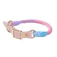 thumbnail image 1 of Collar de perro de tamaño grande y mediano de cuero de cuerda de algodón tejido para mascotas Collar de color degradado tamaño ajustable (Macaron, M)-Macaron-M BANYUO  Electrónica, 1 of 7