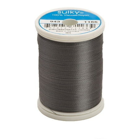 King Spool - 268d 40wt 2-Ply Rayon Thread, 850 yd, Medium Steel Grey, King Snap Spool. 100% Silky Sheen Rayon By Sulky Of America