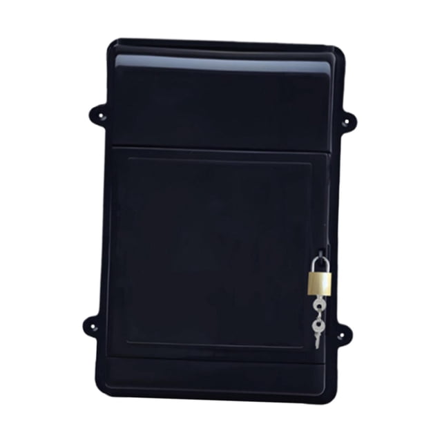 jifeng Wall Hanging Mailbox Hollow Backplate Drop Box for Envelopes Newspapers Home black
