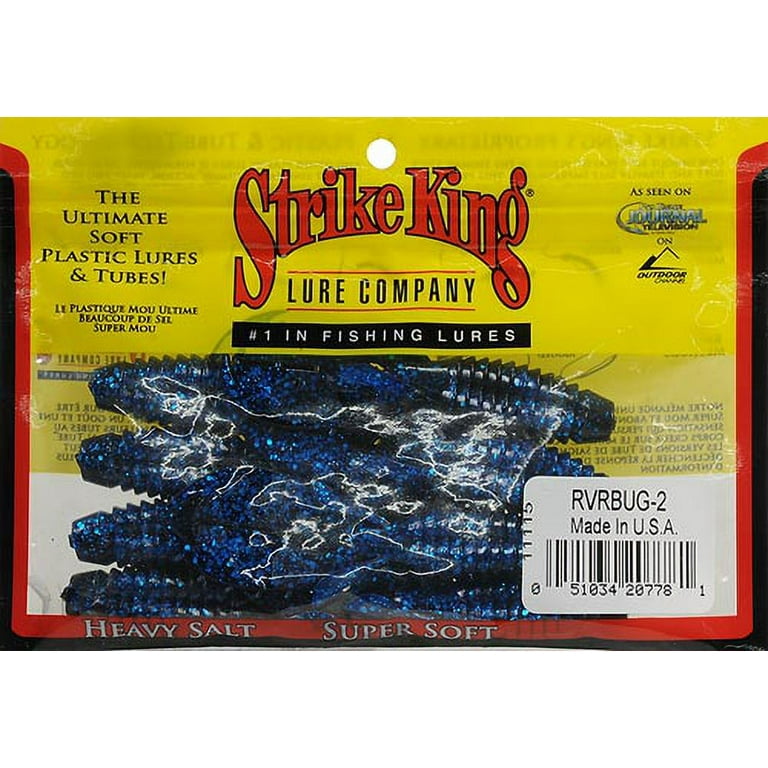 Strike King River Bug Blue Flake Soft Bait Lure, Size: Standard