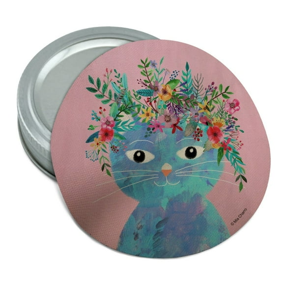 Blue Cat Flower Hat Round Rubber Non-Slip Jar Gripper Lid Opener