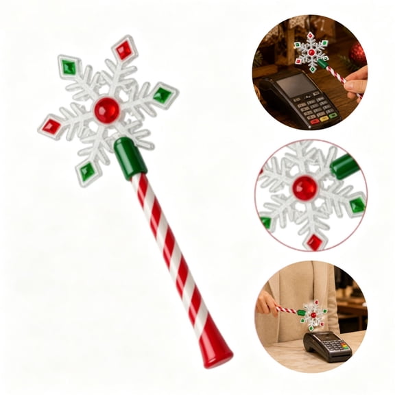 Credit Card Wand,Christmas Snowflake Pay Wand Magic Wand Credit Card Holder,3D Printed Contactless Payment Card Holder, Easy Checkout, For Debit & Credit Cards, Tap to Pay Accessory