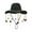 Dark Green, variant on Unisex Australian Folk Style Hat Wide Brim Cotton Hat with 12 Tassels Sun Protection for Beach Festival